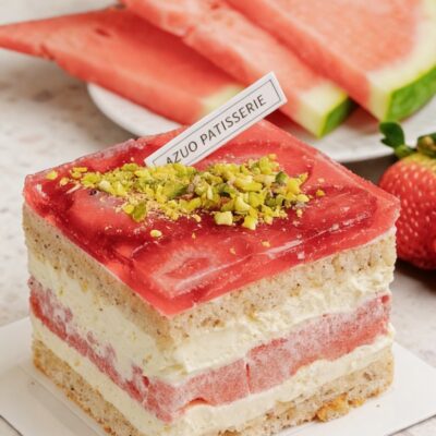 Watermelon cake slice