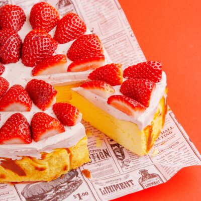 Strawberry basque cheesecake