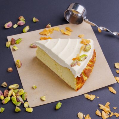 Pistachio basque cheesecake