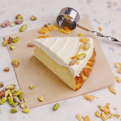 Pistachio basque cheesecake
